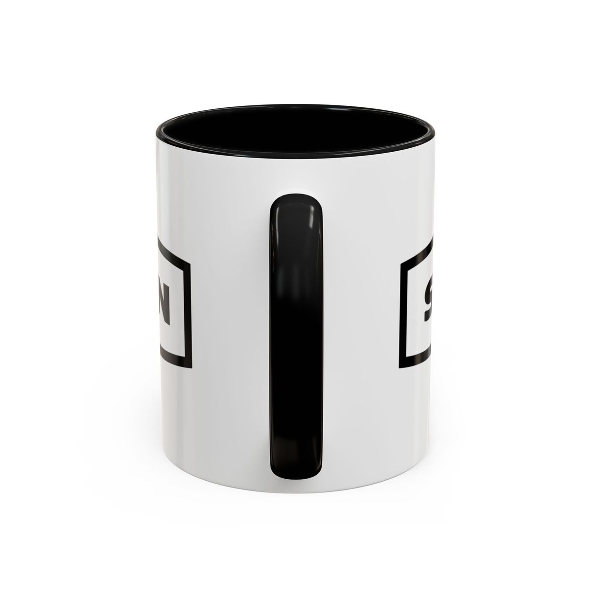 SYNCRØN Logo Accent Coffee Mug — Black-Trim Ceramic 11oz