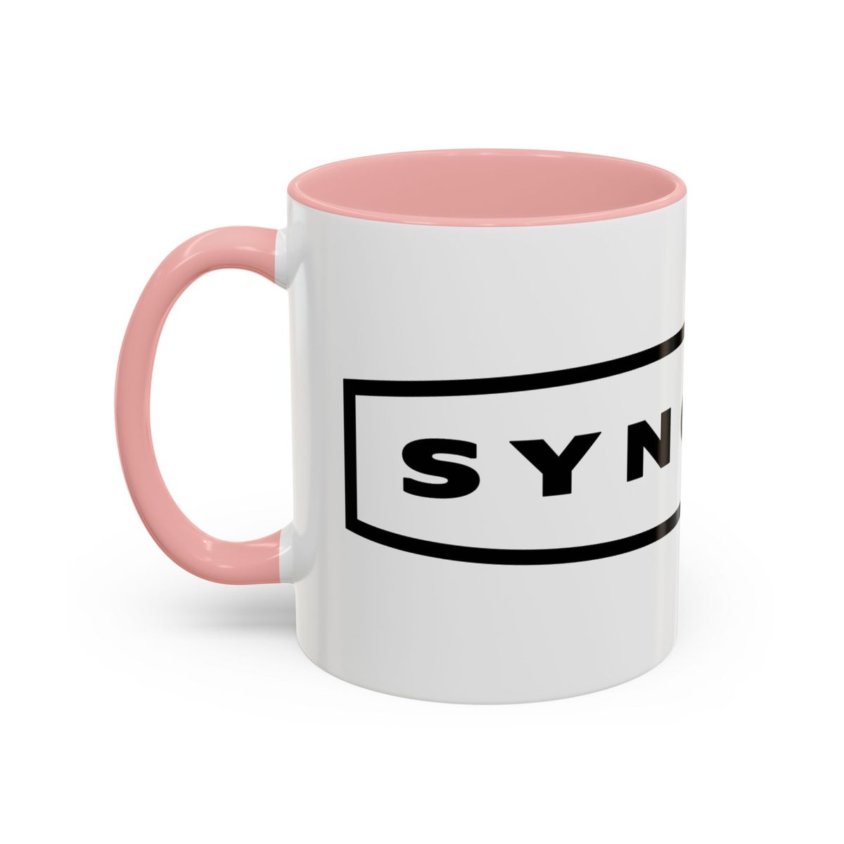 SYNCRØN Logo Accent Coffee Mug — Black-Trim Ceramic 11oz